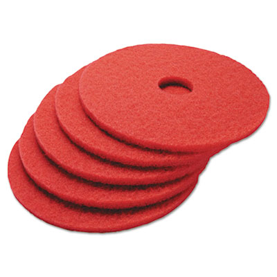 13&quot; Buffing Floor Pads,  Red,  5/Carton