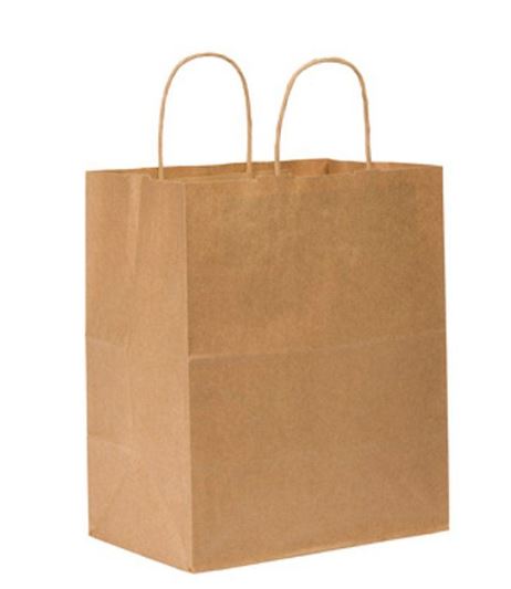 Bistro Shopping Bag,  10&quot;x6.75&quot;x12&quot;, Kraft, Recycled 