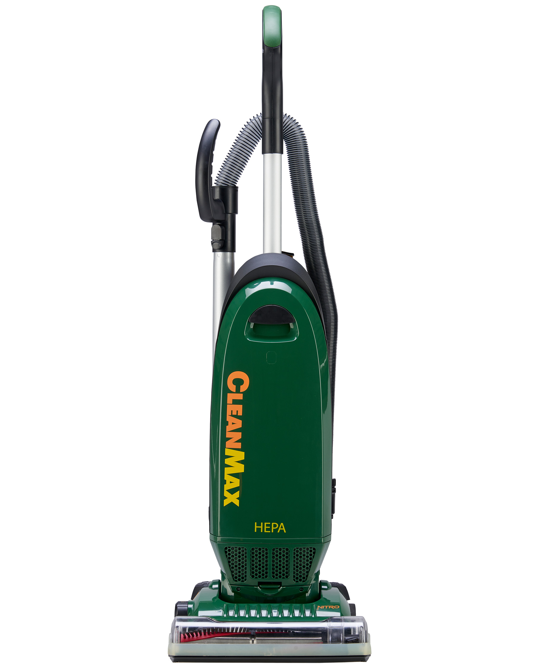 CleanMax Nitro 12&quot; Commercial
Upright Vacuum, 10 Amp Motor,
HEPA Media Filtration, 40&#39;
3-Wire Cord (one 40&#39; pigtail
cable with lock) ***Uses
CLN-CMH-6 HEPA Media Bag***