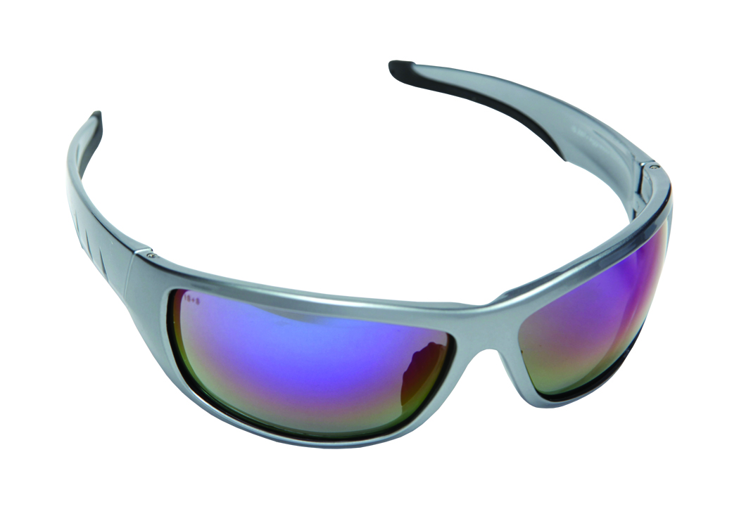 Aggressor Fusion Blue,
Scratch-Resistant
Polycarbonate Lens, Gun Metal
Nylon Frame, Black TPR
Temples &amp; Nose Piece, Meets
ANSI Z87.1+ and CSA Z94.3
Standards, Provides 99.9% UV
Protection