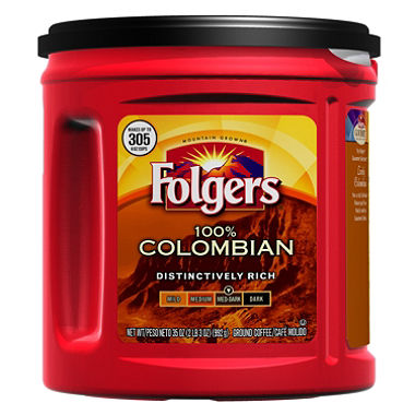 Folgers 100% Colombian Ground Coffee 43.8 oz/can