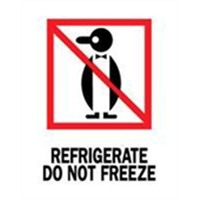 #DL4000 3 x 4&quot; Refrigerate Do Not Freeze (Penguin) Label