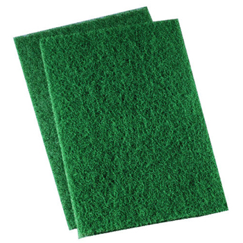 Heavy-Duty Scour Pad, Green, 6 x 9, 15/Carton