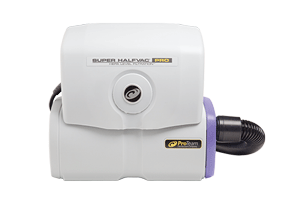 Super HalfVac&#174; Pro vacuum,
includes Stretch vacuum hose,
a 50&#39; extension cord and two
Intercept Micro&#174; filters.